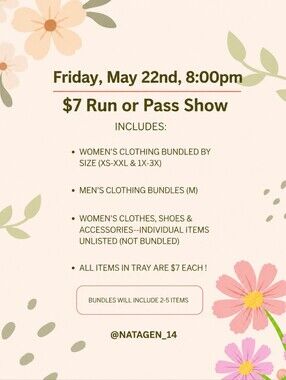 $7 Run Or Pass Live Show May 22nd @8pm